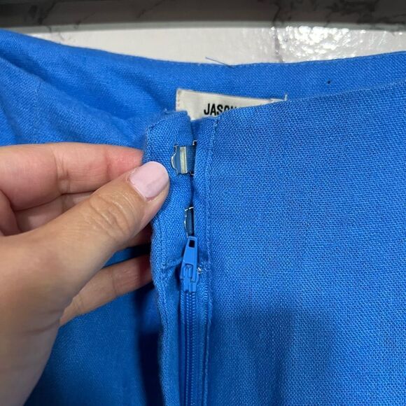 Jason Wu - Aqua Blue Linen Blend Braided
Trim Pants Sz 12 - Picture 6 of 12